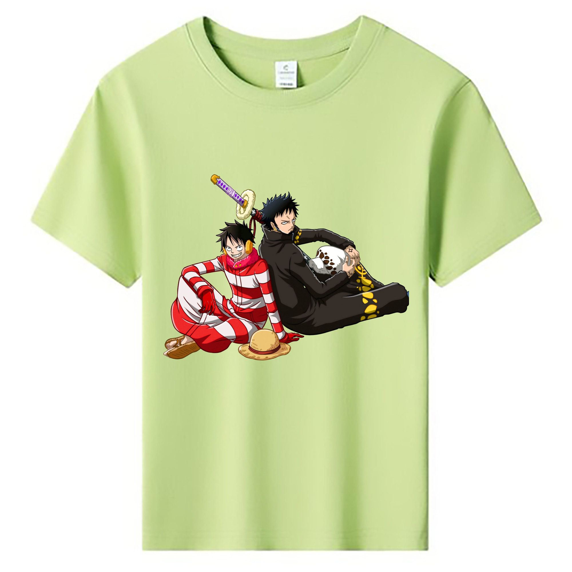 ワンピース モンキー・D・ルフィ ONE PIECE Monkey D. Luffy 綿100％キッズTシャツ（フロントプリント）